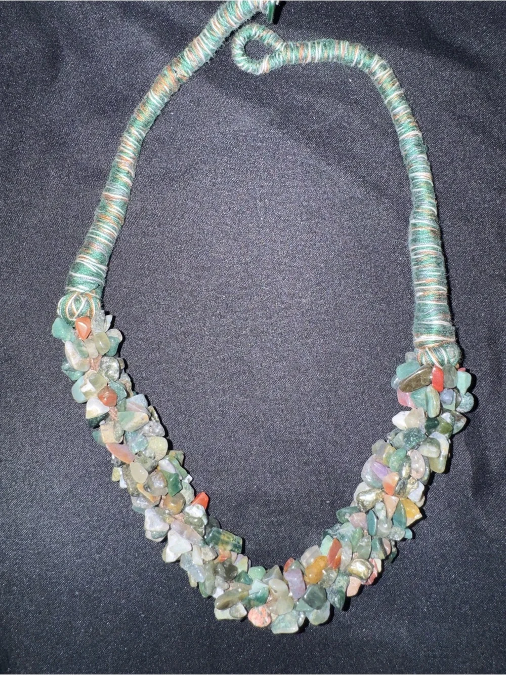 Multi-Stone Green Beaded Necklace - Unbranded - Picture 3 of 4